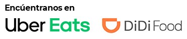 Encuéntranos en Uber Eats y Didi Food